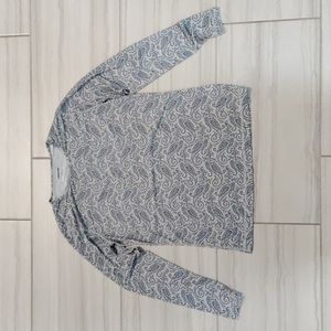 Land's End Thermal Long Underwear Paisley Top Size L